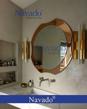 Gương Bỉ tròn viền nghệ thuật phòng tắm Đà Nẵng