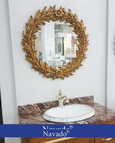 Gương trang trí tân cổ điển Nguyệt Quế phòng tắm Navado