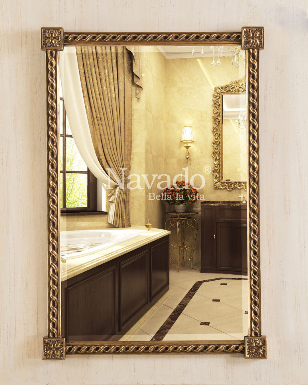 Gương treo tường tân cổ điển Jonhson Đà Nẵng - Gương phòng tắm Đà Nẵng