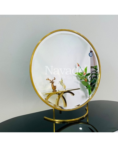 Gương trang điểm để bàn khung mạ vàng Gwen Navado