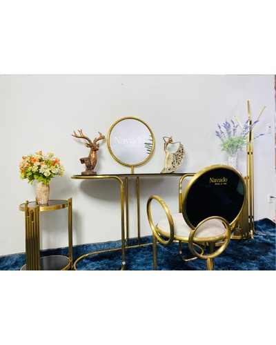 Bộ bàn ghế trang điểm Luxury kèm gương sang trọng cổ điển