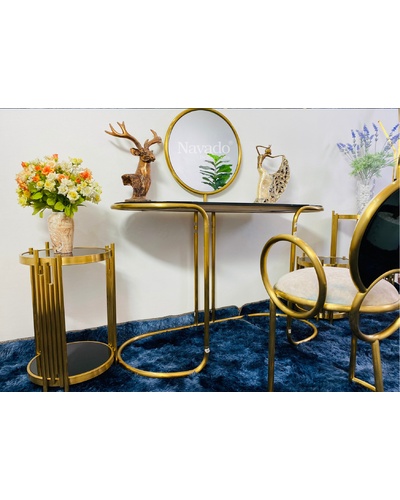 Bộ bàn ghế trang điểm Luxury kèm gương sang trọng cổ điển