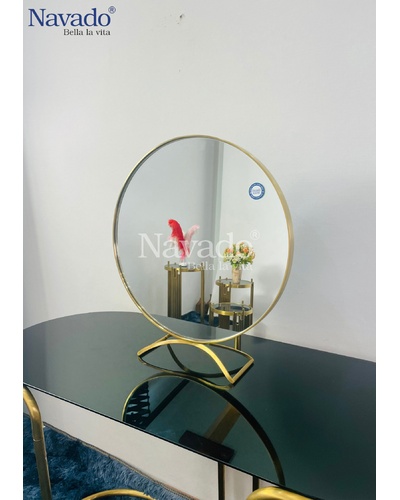 Gương trang điểm để bàn viền vàng Navado DN48