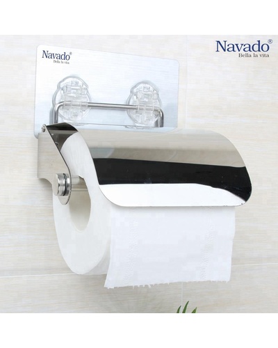 Lô giấy vệ sinh inox không khoan tường GS - 6002