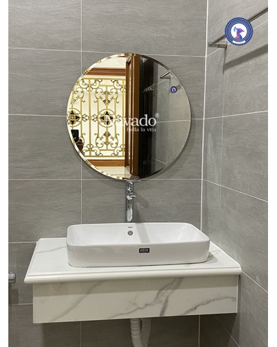 Gương tròn phòng tắm mài vát treo tường NAV108A