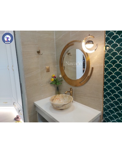 Gương nghệ thuật phòng tắm mạ vàng Euro Luxury 