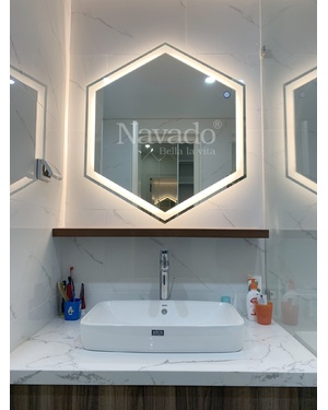 Gương phòng tắm đèn led lục giác Navado NAV1023