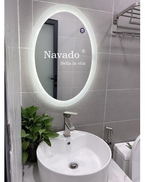 Gương đèn led Oval phòng tắm lavabo