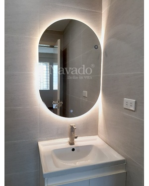 Gương phòng tắm navado đèn led vòm 2 đầu cảm ứng