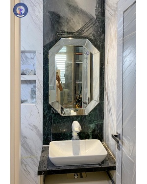 Gương phòng tắm nghệ thuật hiện đại viền vàng Navado Đà Nẵng