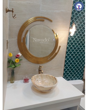Gương nghệ thuật phòng tắm mạ vàng Euro Luxury 