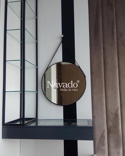 Gương dây da trang điểm hiện đại Navado