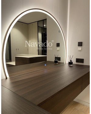 Thiết kế gương bàn trang điểm bán nguyệt Navado