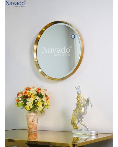 Gương trang điểm mạ vàng Tiara Navado