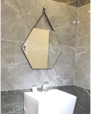Gương treo phòng tắm dây da lục giác NAV910D Navado