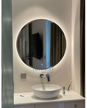 Gương tròn đèn led mài cạnh phòng tắm Navado NAV1010