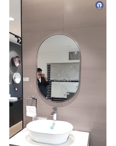 Gương phòng tắm vòm 2 đầu khung inox mạ pvd Navado