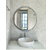 Gương tròn phòng tắm viền inox mạ bạc Navado