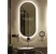 Gương phòng tắm đèn led cảm ứng viền đen vòm 2 đầu Navado