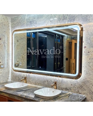 Gương phòng tắm đèn led mạ vàng Luxury cao cấp Navado