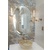 Gương phòng tắm elip đèn led inox mạ vàng Navado