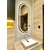 Gương phòng tắm đèn led vòm viền inox mạ vàng Navado