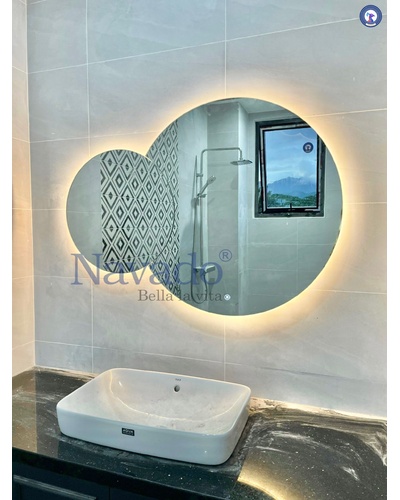 Combo gương phòng tắm đèn led hắt sáng cảm ứng Navado