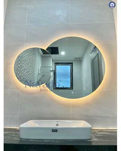 Combo gương phòng tắm đèn led hắt sáng cảm ứng Navado