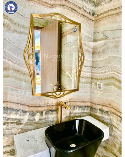 Gương phòng tắm mạ vàng cao cấp Nya Navado