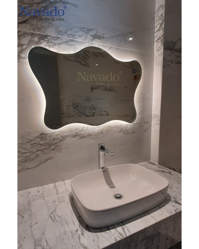 Gương phòng tắm đèn led uốn lượn Navado NAV106