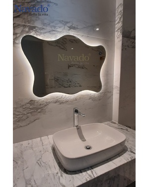 Gương phòng tắm đèn led uốn lượn Navado NAV106