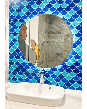 Gương phòng tắm nghệ thuật đèn led hắt sáng Elsa Navado
