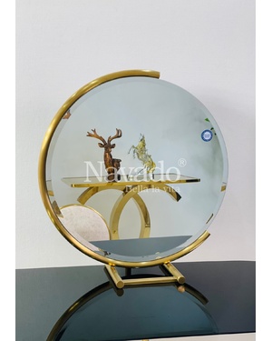 Gương trang điểm để bàn mạ vàng cao cấp Kamar Navado