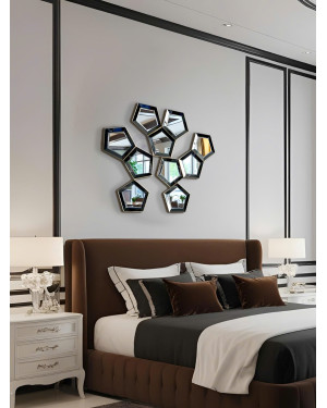 Gương treo tường decor ô hình ngũ giác NAV 2142-NT