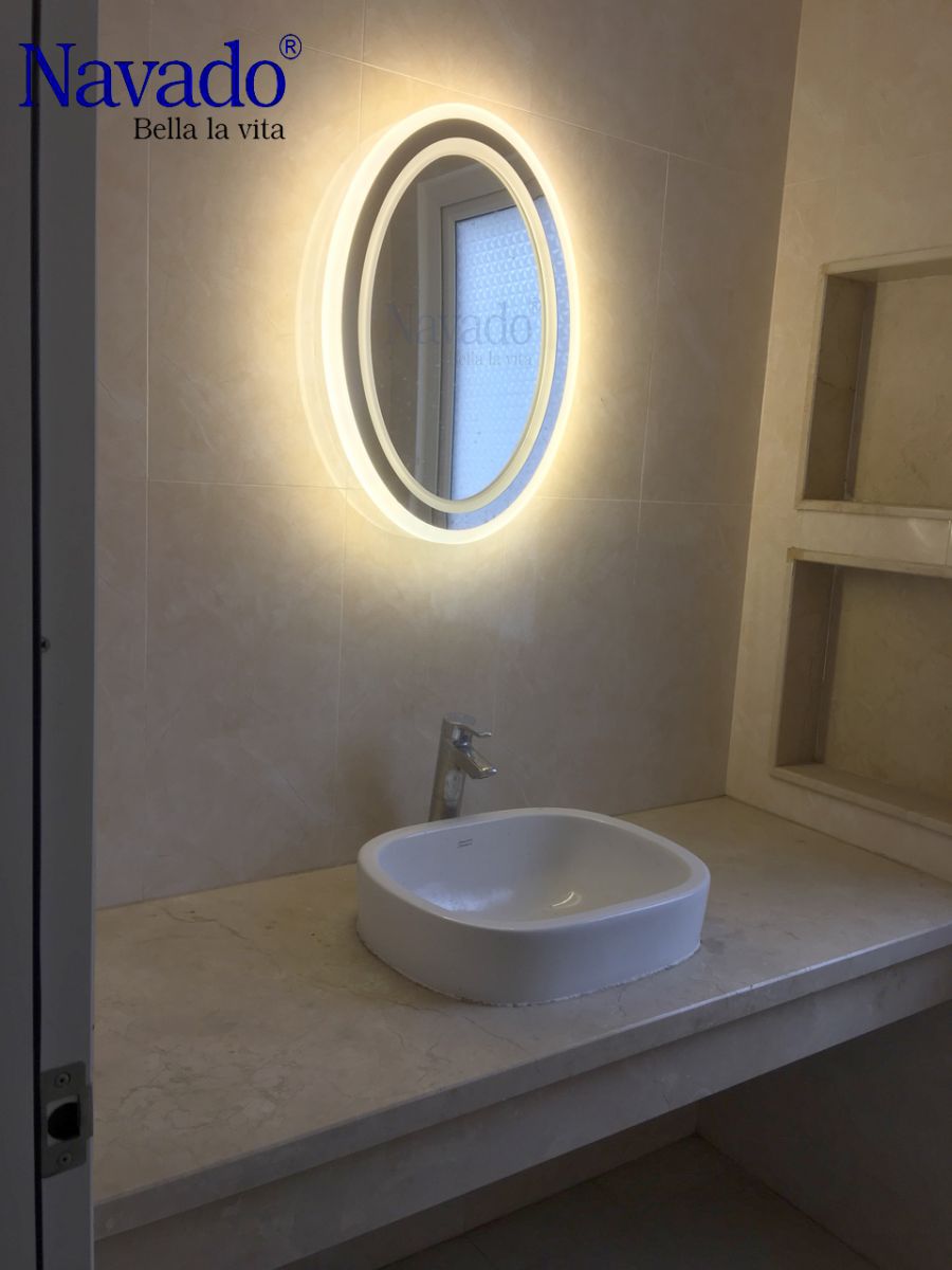 Gương đèn led phòng tắm elip