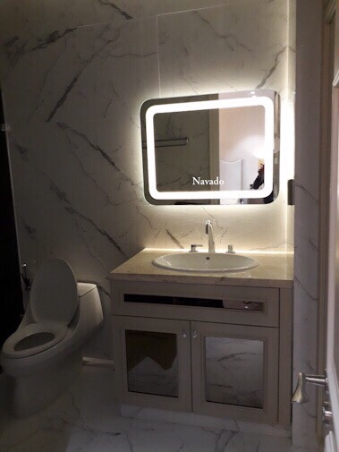 Gương Navado đèn led chữ nhật phòng tắm 