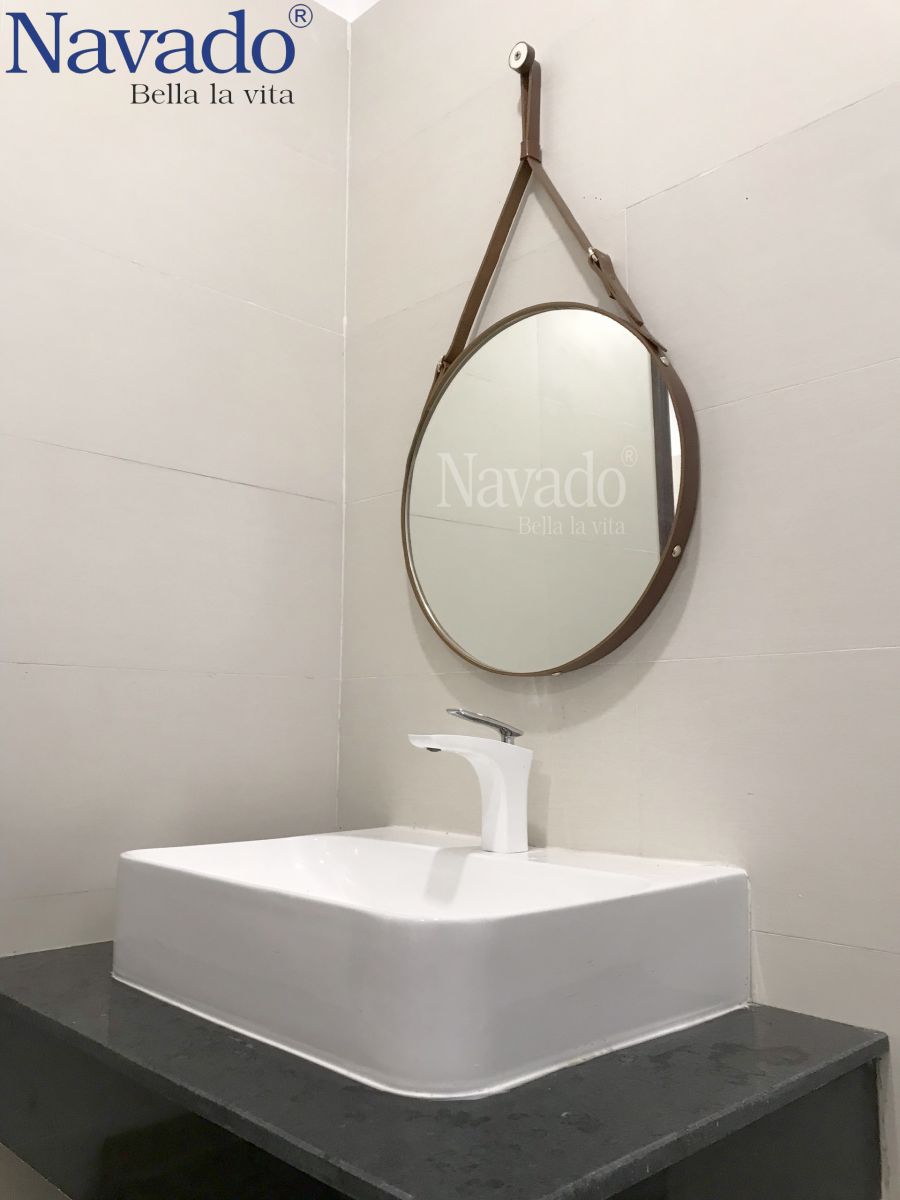 Gương tròn treo da phòng tắm 50cm 